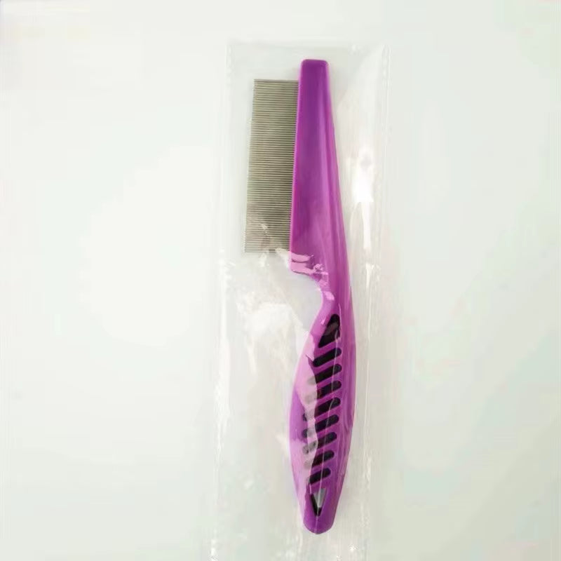 Stainless Steel Flea Comb Set for Cats & Dogs - Fine-Tooth Shedding & Grooming Comb