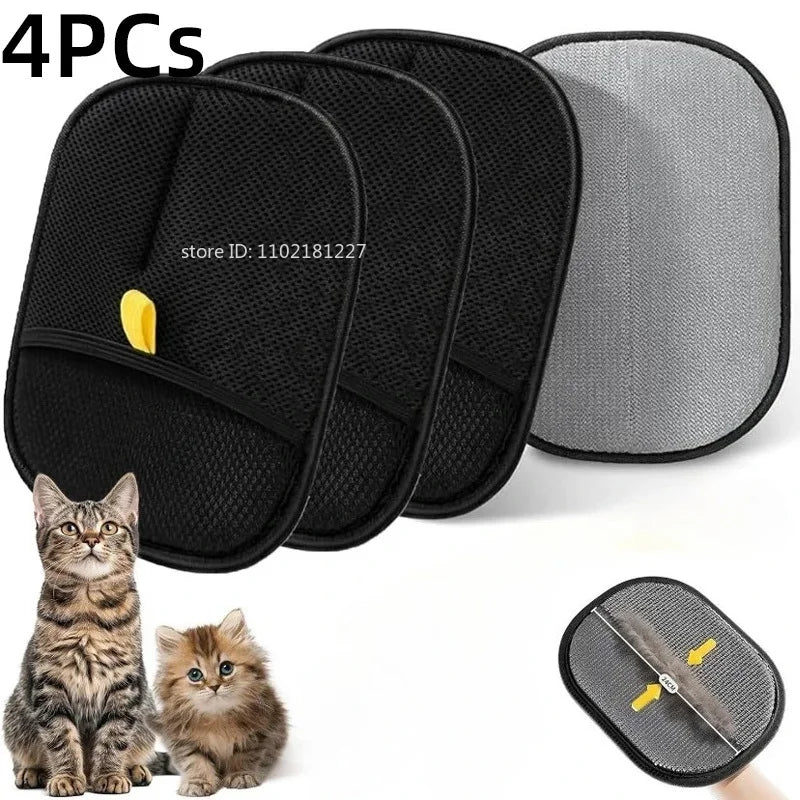 Double-Sided Pet Grooming Gloves - Reusable Dog & Cat Hair Remover for Fur, Carpets & Sofas