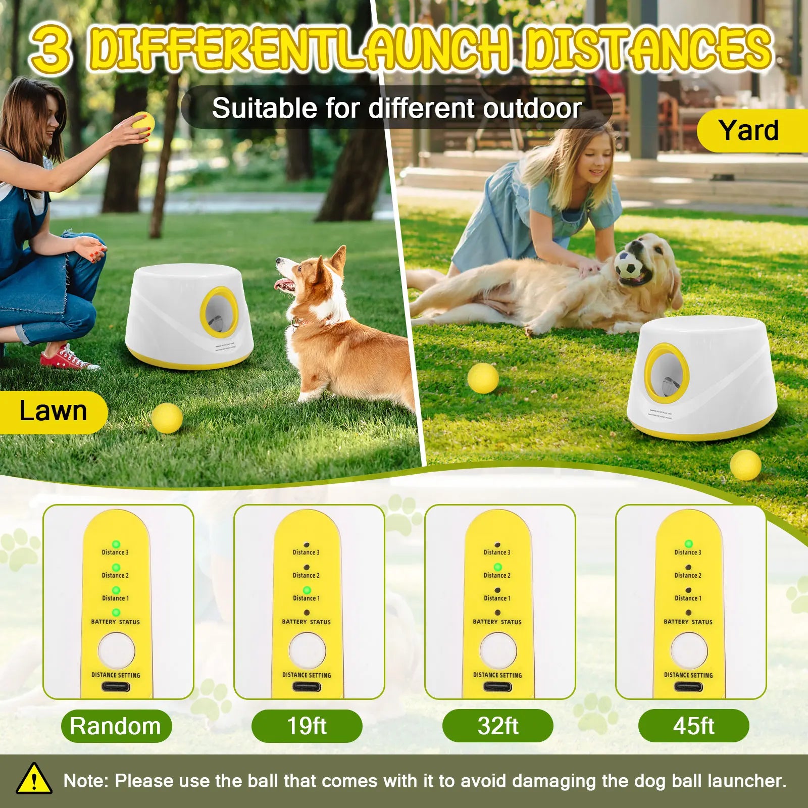 Automatic Dog Ball Launcher - Interactive Tennis Ball Thrower with 5 Non-Toxic ETPU Balls for Endless Fun!