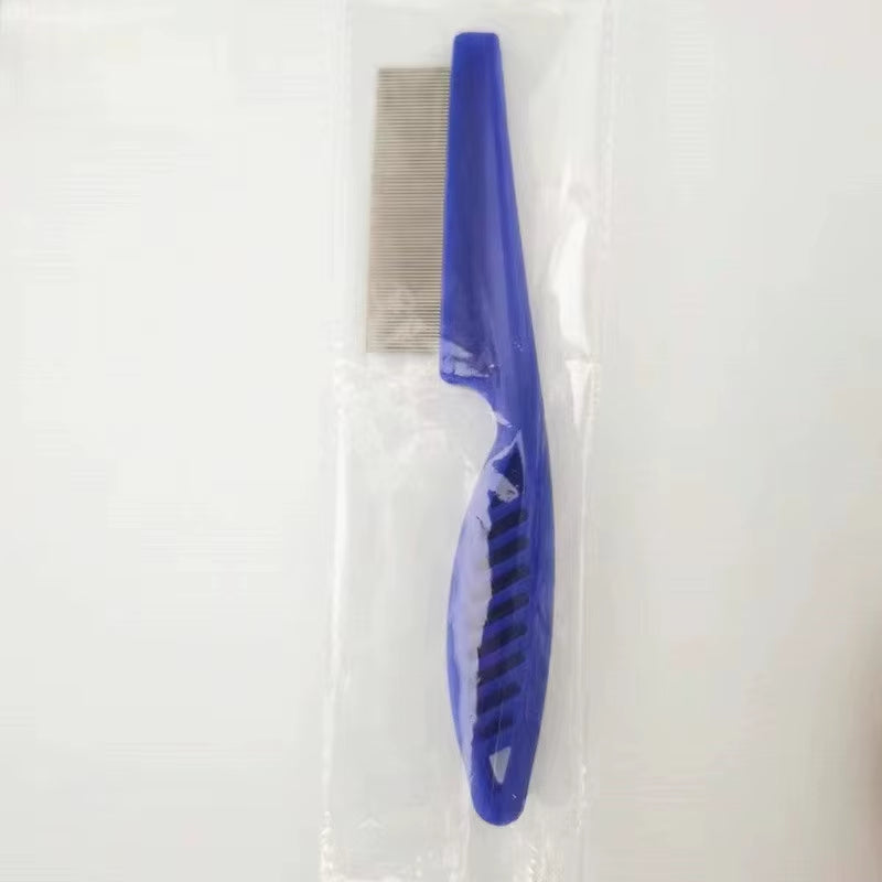 Stainless Steel Flea Comb Set for Cats & Dogs - Fine-Tooth Shedding & Grooming Comb