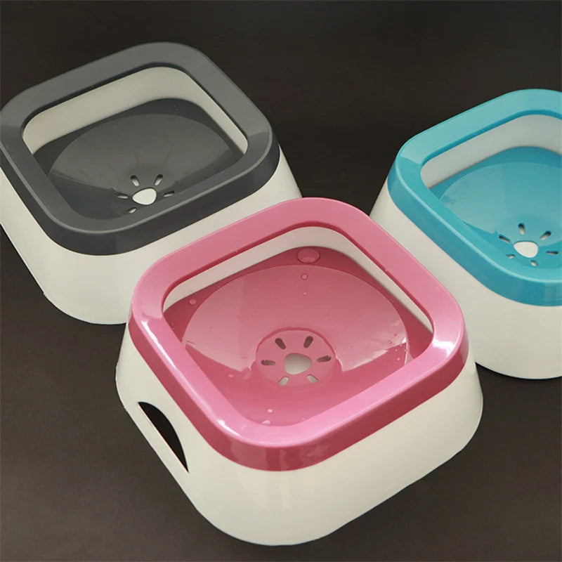 Anti-Splash Dog Water Bowl - 1L Spill-Proof Drinking Bowl for Puppies & Cats