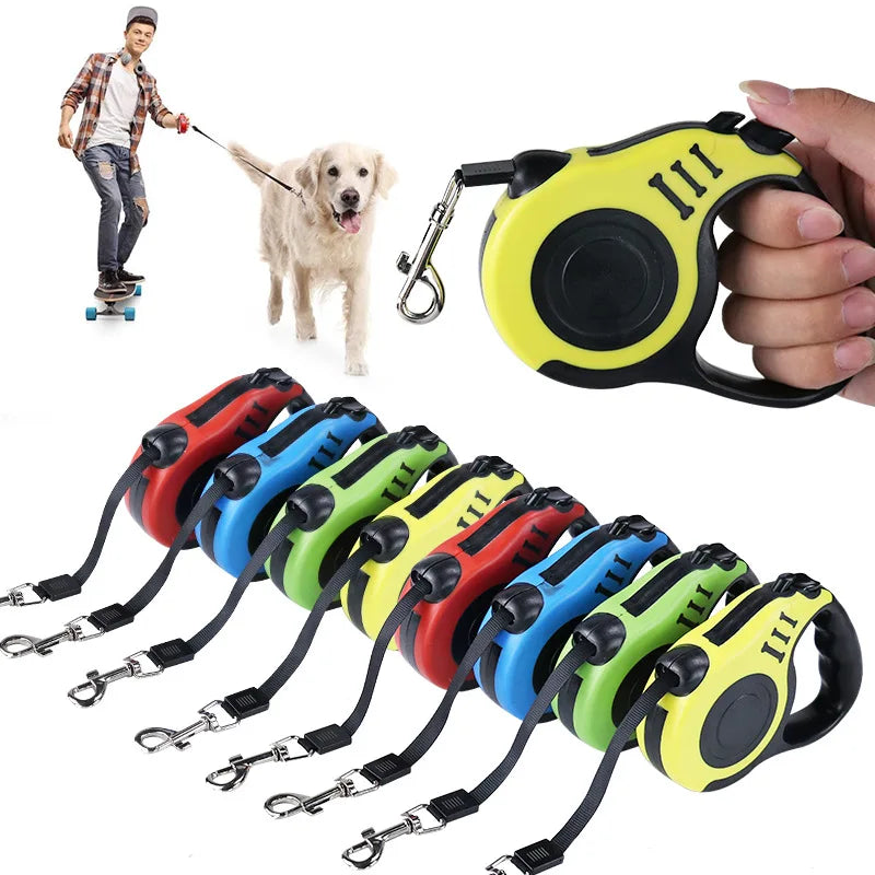 Retractable Dog Leash - Automatic 3M/5M Traction Rope for Small, Medium & Large Dogs