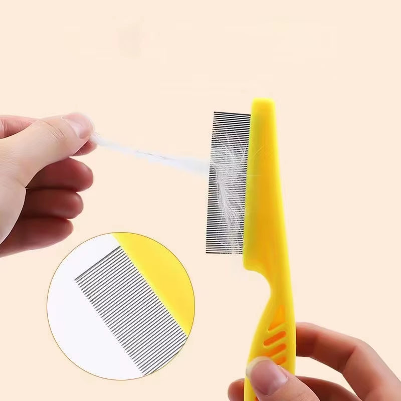 Stainless Steel Flea Comb Set for Cats & Dogs - Fine-Tooth Shedding & Grooming Comb