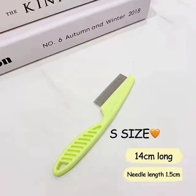 Stainless Steel Flea Comb Set for Cats & Dogs - Fine-Tooth Shedding & Grooming Comb