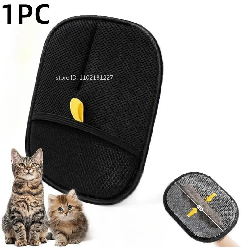 Double-Sided Pet Grooming Gloves - Reusable Dog & Cat Hair Remover for Fur, Carpets & Sofas