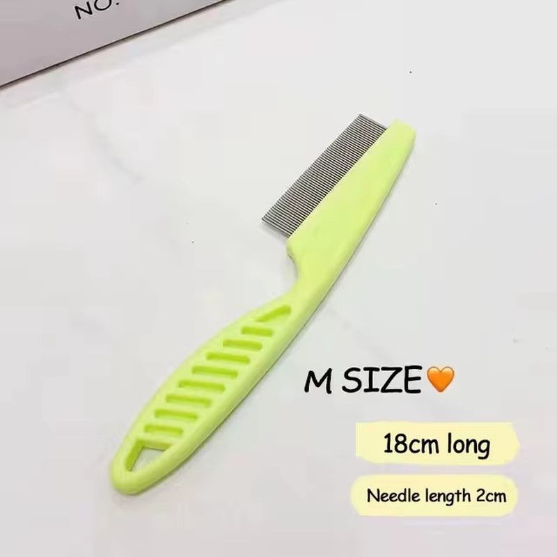 Stainless Steel Flea Comb Set for Cats & Dogs - Fine-Tooth Shedding & Grooming Comb